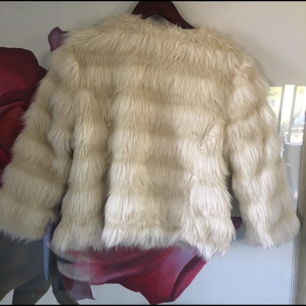 ShaGgY BeiGe Cr0pPed  FauX FuR JaCkEt. - Picture 3 of 12